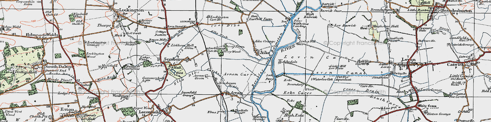 Old map of Aike Grange Stud in 1924