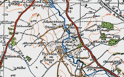 Old map of Ailstone in 1919