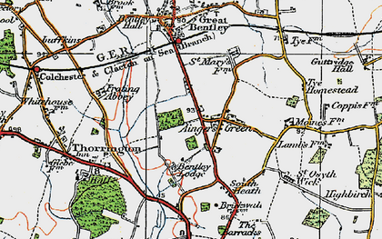 Old map of Aingers Green in 1921