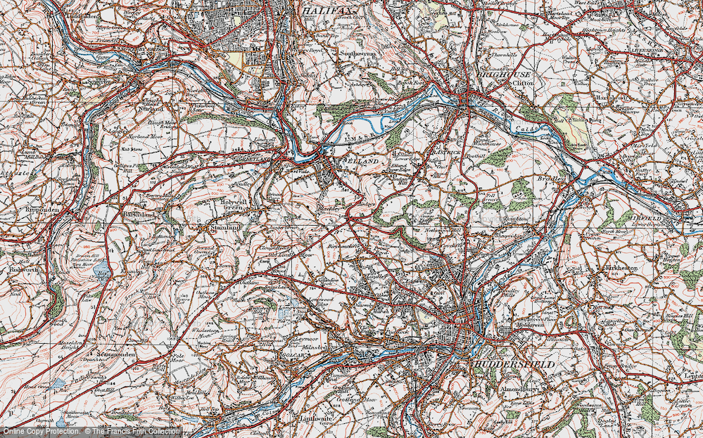 Old Map of Ainley Top, 1925 in 1925