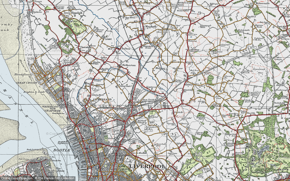 Old Map of Aintree, 1923 in 1923