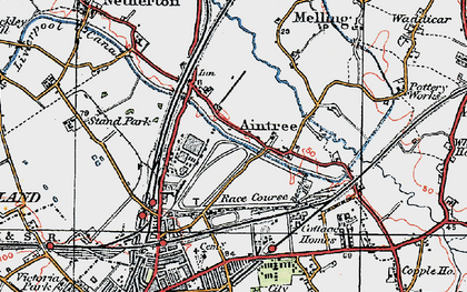 Old map of Aintree in 1923