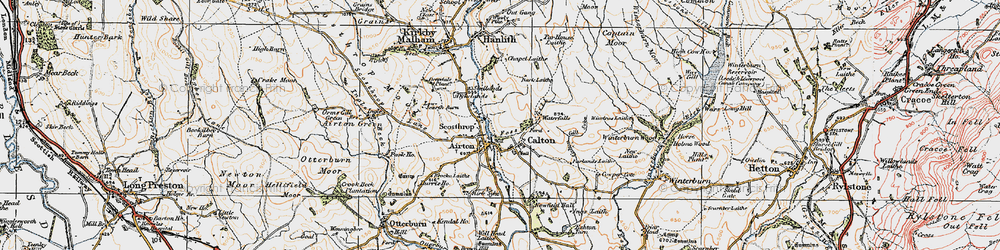 Old map of Airton in 1924