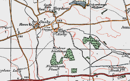 Old map of Aisby in 1922