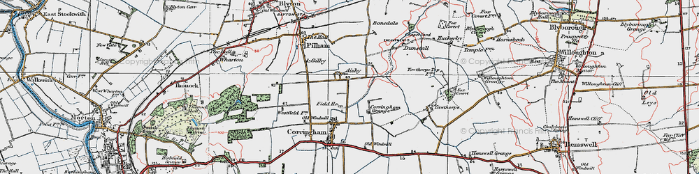 Old map of Aisby in 1923