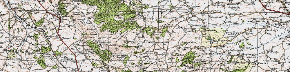 Old map of Aisholt in 1919