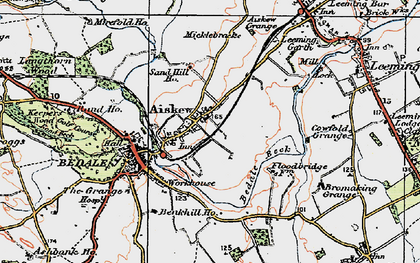 Old map of Aiskew Grange in 1925