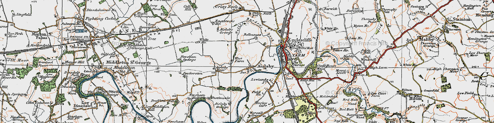 Old map of Aislaby Grange in 1925