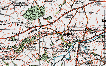 Old map of Aislaby Moor in 1925