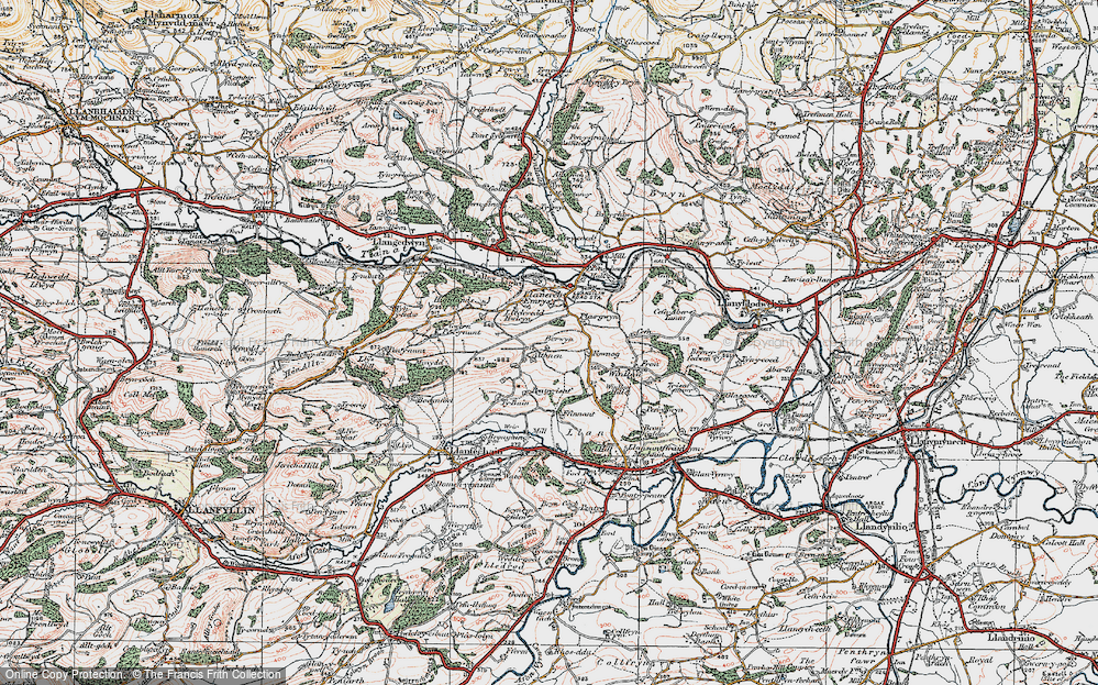 Old Map of Aithnen, 1921 in 1921