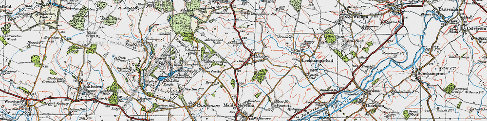 Old map of Akeley Wood School in 1919
