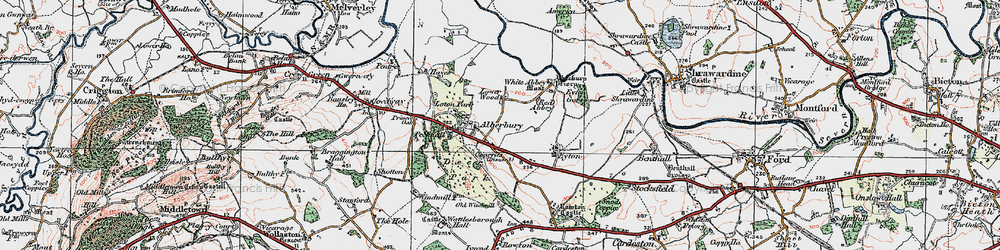Old map of Alberbury in 1921