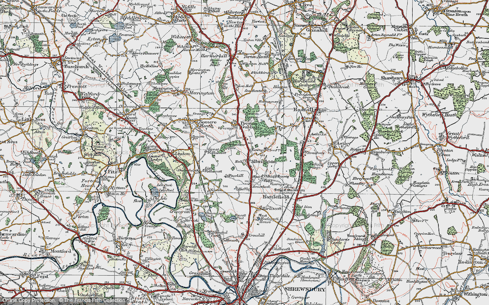 Old Map of Albrighton, 1921 in 1921