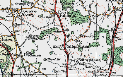 Old map of Albrighton in 1921