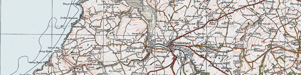 Old map of Tyhir in 1923