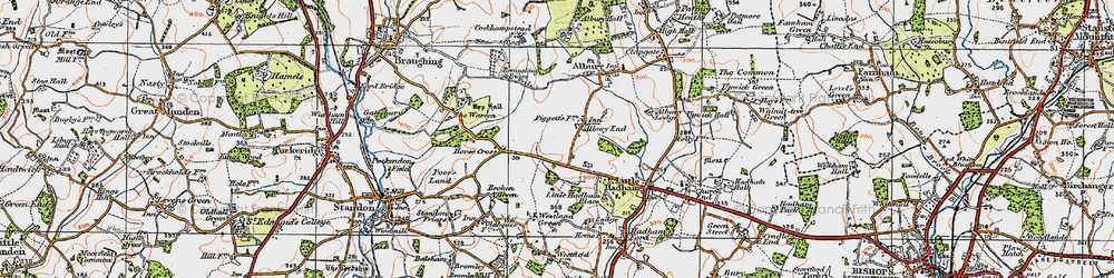 Old map of Albury End in 1919