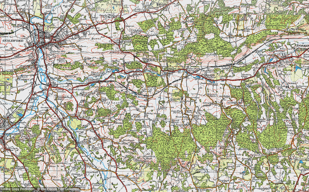 Old Map of Albury Heath, 1920 in 1920