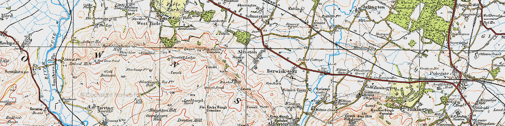 Old map of Alciston in 1920
