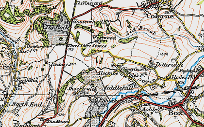 Old map of Alcombe in 1919
