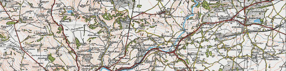 Old map of Alcombe in 1919