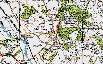 Old map of Aldbury in 1920