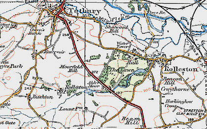 Old map of Alder Moor in 1921