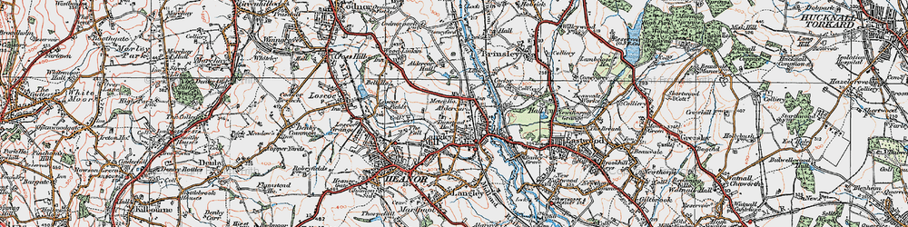 Old map of Aldercar in 1921