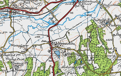 Old map of Aldermaston in 1919