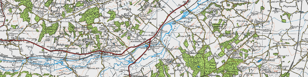 Old map of Aldermaston Wharf in 1919