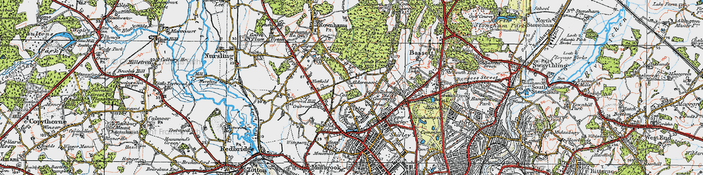 Old map of Aldermoor in 1919