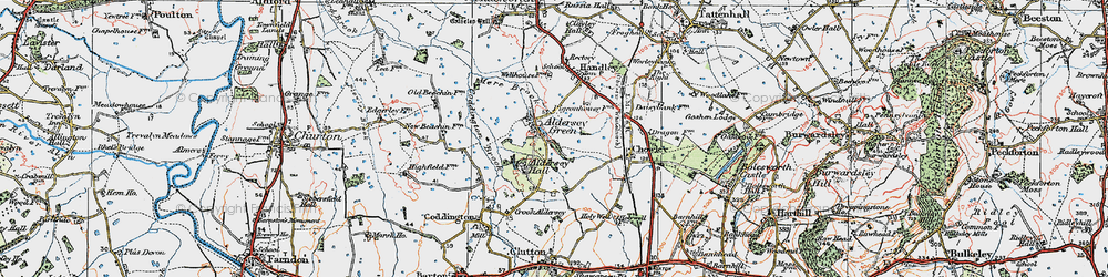 Old map of Aldersey Green in 1924