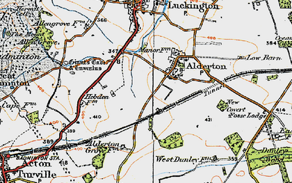 Old map of Alderton in 1919