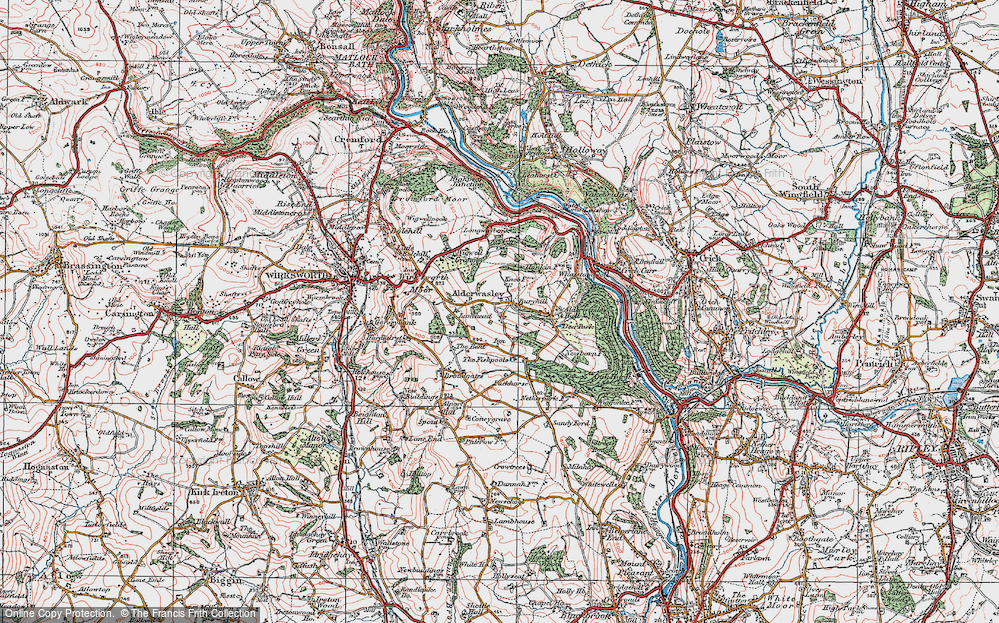 Old Map of Alderwasley, 1921 in 1921
