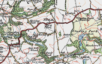 Old map of Fountains Abbey in 1925