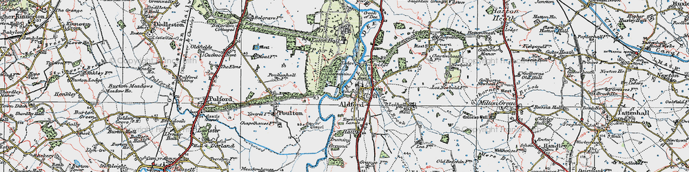Old map of Aldford Brook in 1924