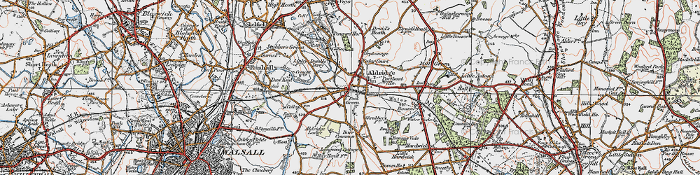 Old map of Aldridge in 1921