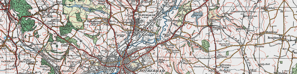 Old map of Aldwarke in 1924