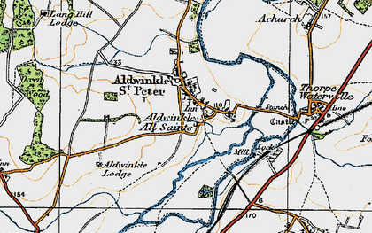 Old map of Aldwincle in 1920