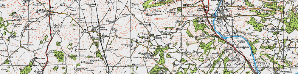 Old map of Aldworth in 1919