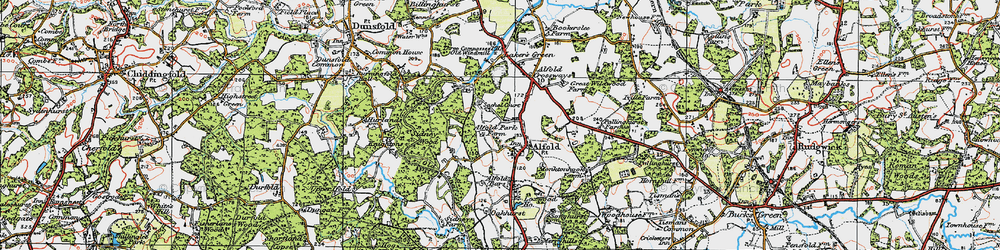 Old map of Alfold in 1920