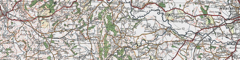 Old map of Alfrick in 1920