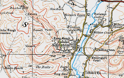 Old map of Alfriston in 1920