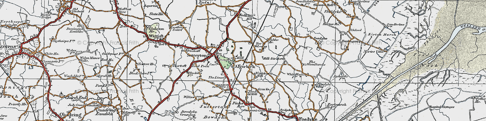 Old map of Algarkirk in 1922
