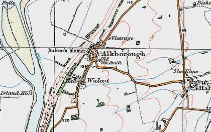 Old map of Alkborough in 1924