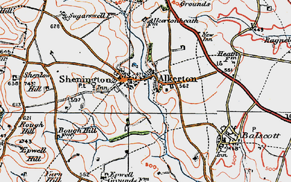 Old map of Alkerton in 1919