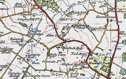 Old map of Allen End in 1921