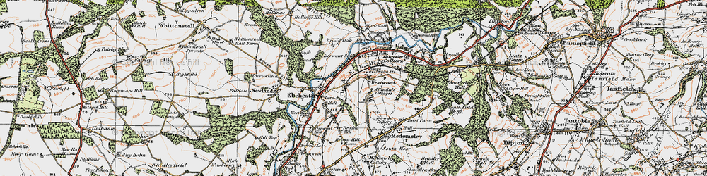 Old map of Allendale Cottages in 1925