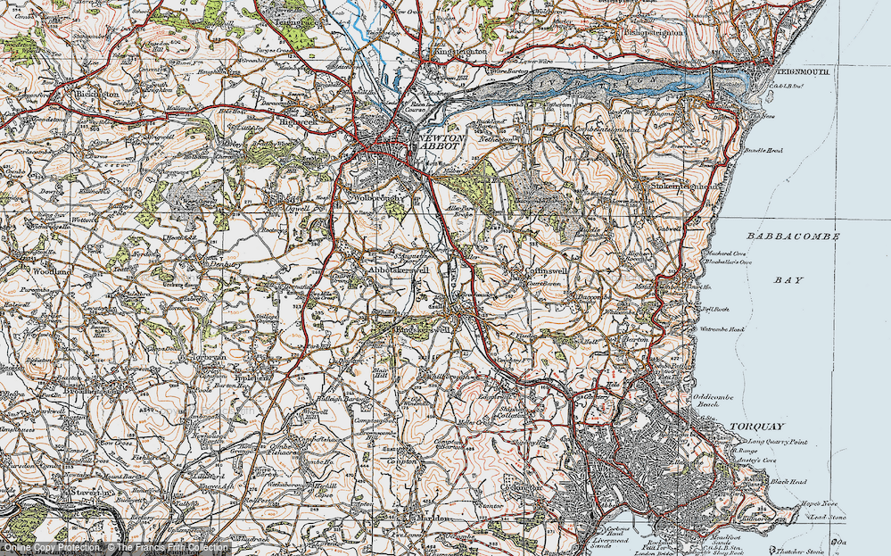 Old Map of Aller, 1919 in 1919