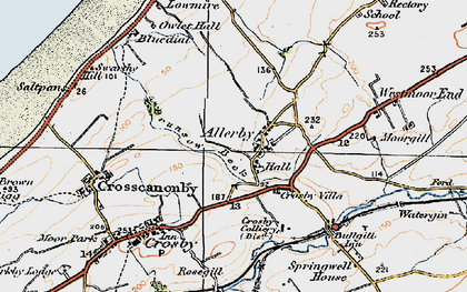 Old map of Brunsow Beck in 1925