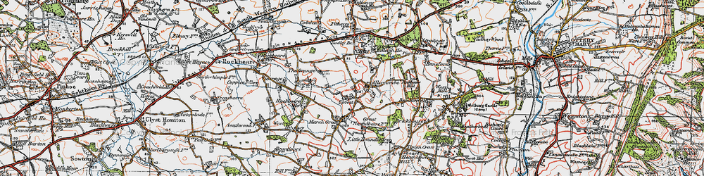 Old map of Allercombe in 1919